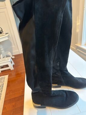 Black Women's Over-the-Knee Suede Booties